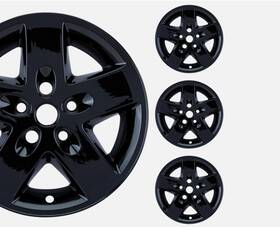 Pacific Rim & Trim 841417120390 Pacrim 17 Inch Gloss Black Wheel Skins For Jeep Wrangler 2007-2017 Abs Set Of 4