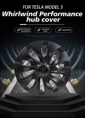 Paklorde 768596484429 Stylish 18 Inch Matte Black Hubcaps For Tesla Model 3 Wheel Rim Covers Us