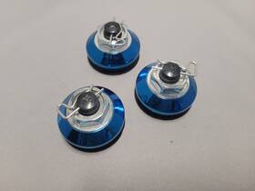 Emr-2 Panther Progressive Optima Blue And Chrome Center Caps 3 New #emr 2 Fits Tuner Wheels Icw