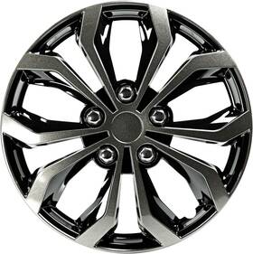 Pilot Automotive Wh138-17gb Universal Hubcap Wheel Covers 17 Inch Spyder Black Gunmetal Gray Abs Set Of 4