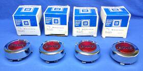 480301 Pontiac Set Of 4 Vintage Nos Oem Gm 1970-1972 Rally Ii Wheel Red Pmd Center Caps