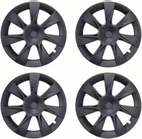 202330387082x Preminumwheel Spacer 4 Matte Black Hub Caps 19 Inch Full Wheel Cover Durable For Tesla Model Y 2020-24
