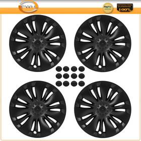 Pws175360002 Preminumwheel Spacer 4 Pcs Full Snap On Hub Caps 19 Inch Durable Black For Tesla Model Y 2021-2022