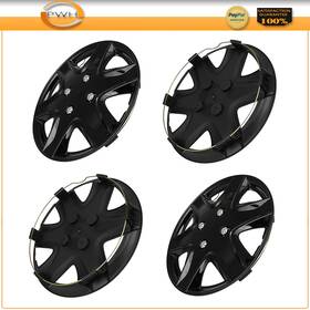Pws178763002 Preminumwheel Spacer 4x For Rim 14 Inch Wheel Hub Caps Black Universal Cover Trim Kit Snap-on