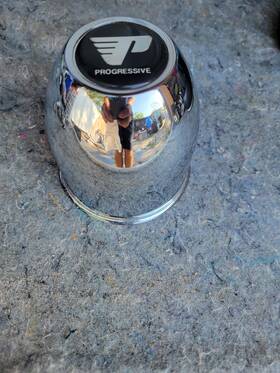 960113 Progressive Center Cap 1 Chrome Plastic P#960113 From 1990s New Old Stock
