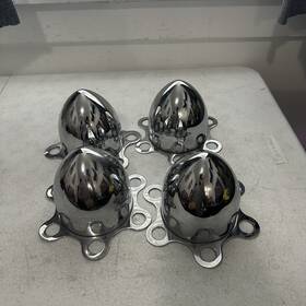 Kc6050 R&w Speed Shop 6 Lug On 5-1/2 Chevy Bolt Pattern Chrome Spider Center Wheel Hub Caps Set No