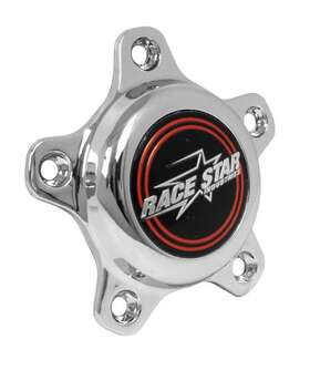 615-5095-1 Race Star 5 Lug Cap Tall Plastic Chrome Incl. Medallion And Screws