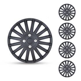 403b-wj-5019-bp-16 Roxx 16 Inch Set Of 4 Hubcap Wheel Covers Snap On Full Hub Caps Fits R16 Tire And Steel Rim