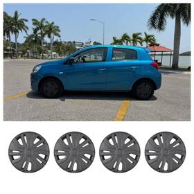 5157 Roxx Set Of 4 14 Inch Hubcaps Matte Black For 2014-2025 Mitsubishi Mirage Wheel Rims Cover