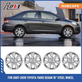 Roxx 5184 15 Inch Hubcaps For 2007-2019 Toyota Yaris Set Of 4 Silver Wheel Covers 42602-wb002