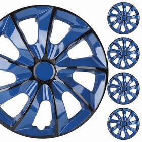 Chb-5083-bbb Roxx 4 Pack 16inch Black&blue Wheel Rim Cover Hubcaps Snap On Car Truck Fit R16 Tire