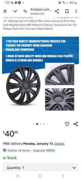 Chb-5083-bp-14 Roxx 14 Inch Set Of 4 Black Matte Wheel Covers Snap On Hub Caps Fit R14 Tire Steel Rim