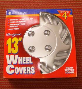 Saddleman 093923431310 13 Inch Set Of 4 Wheel Covers Full Rim Snap On Hub Caps Nos