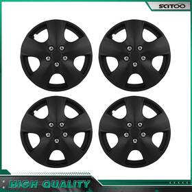 Scitoo178727001 Scitoo 15 Inch Set Of 4 Full Rim Snap On Hub Caps Wheel Covers Black Fit R15 Tire And Wheels