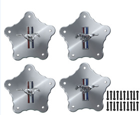 B-1130-h-t Scott Drake Billet Hub Cap With Horse Logo Set Of 4 For 1964-1973 Ford Mustang