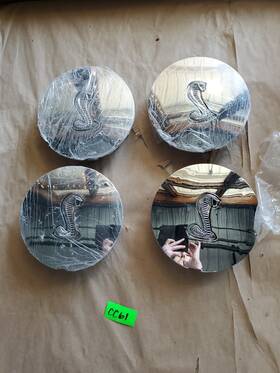 F1zz-1130-c Scott Muscle Cars 4 Drake Chrome Plated Wheel Center Caps With Cobra Logo