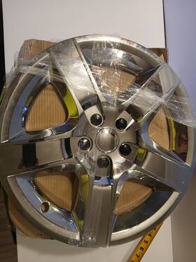 J209-17c Soun Miin 17ft Chrome 5 Spoke Wheel Covers With Black Lug Nuts Set Of 4 Pcs Brand New