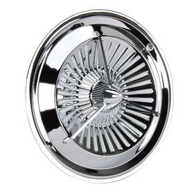 9115055 Speedway Motors Polara Style Tri-bar Turbine Chrome Hubcaps 15 Inch Set/4