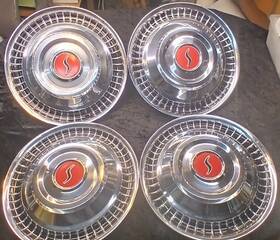 Ac-3276 Studebaker 1962 Gt Hawks Set 4 Original Wheelcovers Hubcaps