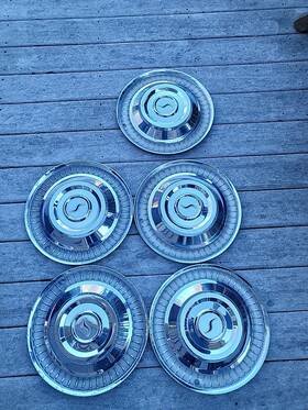 Ac-3381 Studebaker Original 1963 63 15 Inch Hubcaps Hub Caps Lot Of 5 Driver Quality Shape