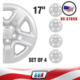 Sua4cars Sua178933cars Set Of 4 For Toyota Rav4 17 Inch Trim Silver Abs Hub Caps Wheel Skins Covers Kit
