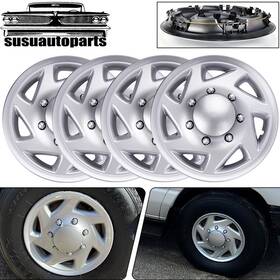 Lkt161 Susu Wheel Hubcaps For 1992-2014 Ford E150 E250 E350 Van 16 Inch Silver Covers Caps