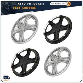 178706-szt Sztautopartstore 4x 14 Inch Wheel Cover Hub Caps Universal Silver Fits R14 Tire And Steel Rim