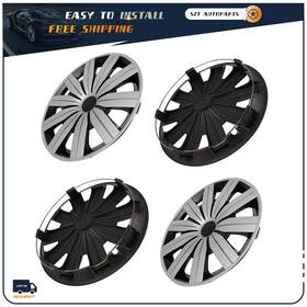 178708-szt Sztautopartstore 4pcs 13 Inch Wheel Cover Hub Caps Universal Black And Silver Fits R13 Tire Steel Rim