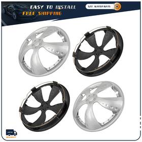 178709-szt Sztautopartstore 4x 15 Inch Universal Silver Wheel Cover Hub Caps Kit Fits R15 Tire And Steel Rim