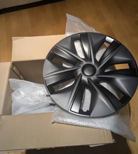 1044235-01-c Tesla 4pcs - Original 19 Inch Gemini Hubcap Wheel Cover For Model Y New Black