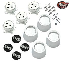 M-0331 The Motor Company 1969-70 Chevelle Camaro Nova Ss Deep Dish Raised Logo Wheel Center Caps Set Of 4