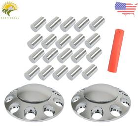Esl1575045 Thomletha Easy To Install Chrome Front Axle Cover Hub Cap Thread-on 33 Mm Truck Lug Nuts