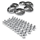 Thub-c2 Trux Complete Chrome Hub Cover Kit Including Nut Covers