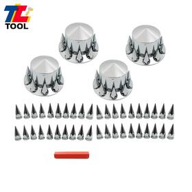 805272 Tool Library Rear Axle Wheel Cover 33mm Spike Screw-on Lug Nut Semi Truck Chrome