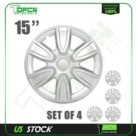Top1652180001 Topcn Set Of 4 15 Inch Universal Wheel Cover Snap On Hub Caps For R15 Tires Only