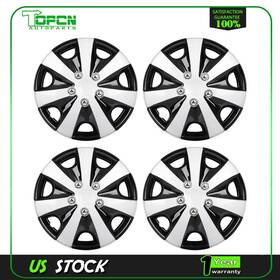 Top177404 Topcn 4 Pcs 15 Inch Wheel Hub Caps Black And Silver For All Makes Models Cover Kit