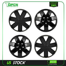 Top178732001 Topcn 4 Set 16 Inch Wheel Hub Caps Black Snap On For R16 Tire And Rim Covers Kit