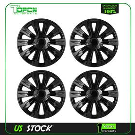 Topcn Top18340801 4 Pcs 17 Inch Wheel Hub Caps Black Snap On For R17 Tire And Rim Covers Kit