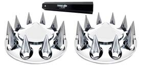 Tr585-twc Torque 2 Pack Of Front Axle Wheel Cover Hubcap 33mm Screwon Spike For Semi Truck