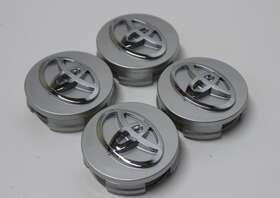 42603-12730 Toyota Set Of 4 Wheel Rims Center Caps Silver/chrome Logo 62mm Camry