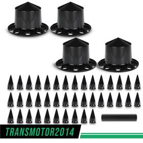 Tra230229 Transmotor2014 New Rear Wheel Axle Hub Cover Kit 33mm Spiked Semi Abs Plastic Satin Black