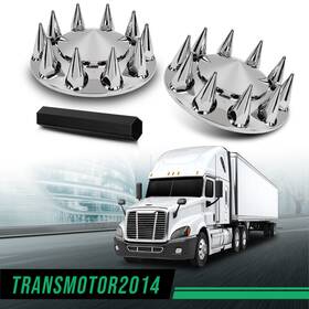 Tra405969 Transmotor2014 33mm Front Hub Wheel Cover Nut Covers Spiked Silver Fit For Chrome Semi Truck