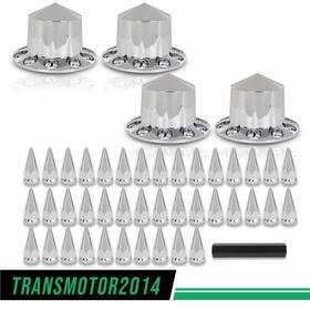 Tra746072 Transmotor2014 Semi Truck Hub Cover Wheel Set Fit Rear 33mm Nut Covers With Spiked Removable Caps