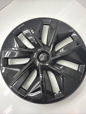 Wc108-19blk Trim Illusion 4 Piece Gloss Black Snap-on Wheel Cover Hubcap Set Fits Tesla Y- Mint