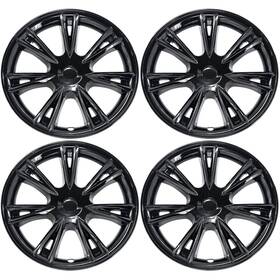 Wc120-19blk Trim Illusion Chrome Delete Gloss Black 19 Inch Wheel Covers For 2020-2025 Tesla Model Y