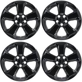 Wsk869-17blk Trim Illusion 4pc 17 Inch Gloss Black Snap-on Wheel Skins Covers For 2017-2021 Jeep Compass