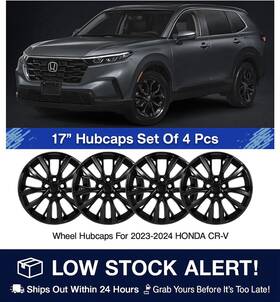 Tly-112 Tulalux 4 Fit Honda Crv 2023-2025 Black 17 Inch Wheel Covers Snap On Rim Cover Hub Caps