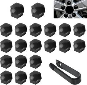 Ug229 Ugshy 20 Pcs Car Hub Protective Cap 0.75 Inch /19mm Plastic Nylon 21 Black