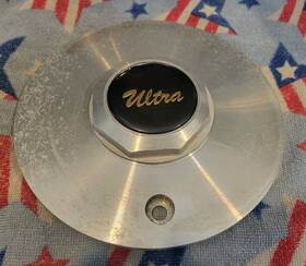 9351 Ultra Wheels Center Cap 1 7 1/8 Inch Diameter Brushed Aluminum Used P#9351