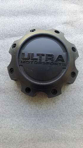 89-9778sbb Ultra Motorsports Matte Black/gloss Black Logo Wheel Center Cap